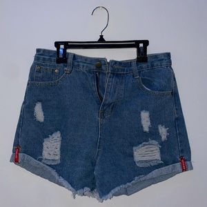 Iight jean shorts :)